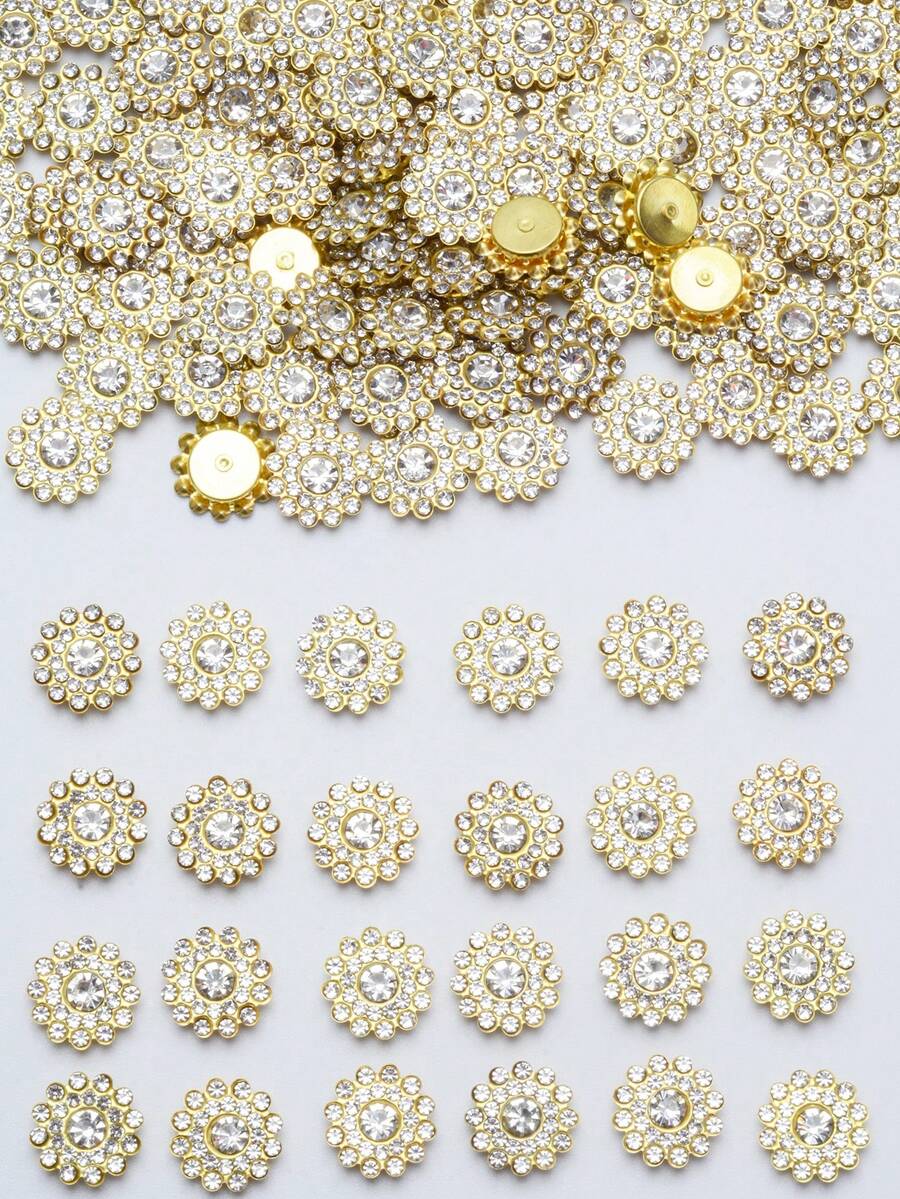 20/50/80/120pcs Set Rhinestone Beads, Fashionable White Rhinestone Decorative Beads For Jewelry Making, Suitable For Crafts