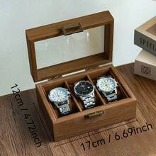 Holzmaserung Leder staubdichte Glasabdeckung Uhrenaufbewahrungsbox, hochwertige exquisite Zuhause Uhrenaufbewahrungsbox, Schmuck- und Uhrenausstellungsbox, Herren Uhrenaufbewahrungsbox, Jahrestags- und Geburtstags Uhrenständer Ausstellungsbox, braun, Überraschungsgeschenk für den Freund. Gute Dinge müssen mit eigenen Augen gesehen werden. (Handgefertigte Holzprodukte, kleine Mängel und schwarze Flecken sind normal) (Uhr nicht enthalten, nur Uhrenbox), Schminktisch Dekoration, Raumdekoration - Mehrfarbig - Übersicht 7