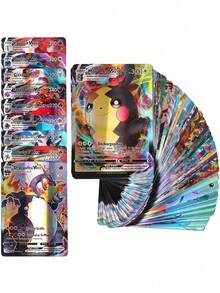300PCS Anime Fan Gift Battle Card, Card, Card (V Series VMAX, Rare GX Card, Anime Game Card, Refill Card, Flash Card - Multicolor - View 2