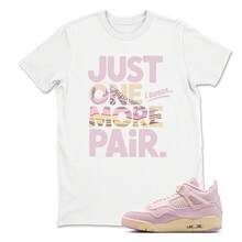 Camiseta blanca Just One More Sneaker a juego con las s4 Iced Carmine, camiseta a juego con las s4 Iced Carmine para adultos y niños. - forma - Ver 1