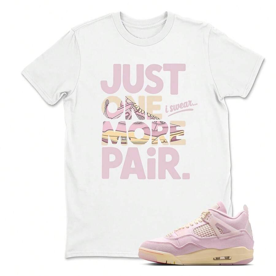 Camiseta blanca Just One More Sneaker a juego con las s4 Iced Carmine, camiseta a juego con las s4 Iced Carmine para adultos y niños. - forma - Ver 1