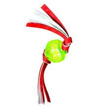 Soft Rubber Treat Ball With Knotted Orange and White Streamers Dog Toy - como en la imagen - Ver 6