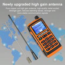 宝峰UV-17M双频双向无线电对讲机，UHF/VHF频段，999个频道，远距离无线通信设备，USB-C充电，高品质通讯设备，适合徒步、露营和探险活动 - 橘色 - 查看 2
