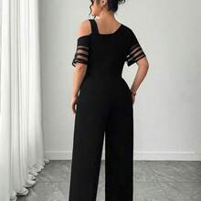 Elenzya Plus Size Women Casual Solid Color Minimalist Asymmetric Jumpsuit - Blanco - Ver 3