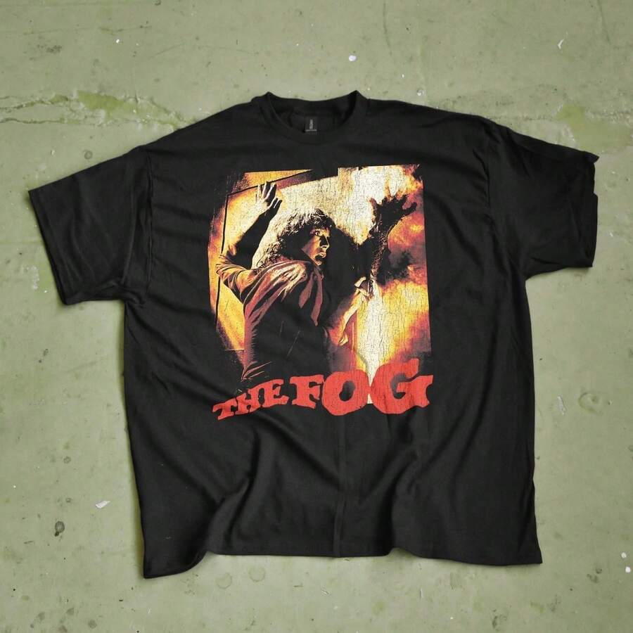 The Fog T- – John rpenter 80s Horror Movie Camiseta 100% Algodón Unisex - Playera Casual Premium de Corte Cómodo - Negro - Ver 1