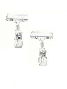 2/5/10 piezas Clips transparentes de plástico para etiquetas de precio, ganchos giratorios para exhibición minorista, clips ajustables para etiquetas de precio, clips publicitarios POP, adecuados para estantes de tiendas, clips mecánicos de doble cabeza para publicidad de precios, aplicables a perchas de ropa, supermercados, fruterías, equipo de señalización minorista industrial y científico - Ver 10