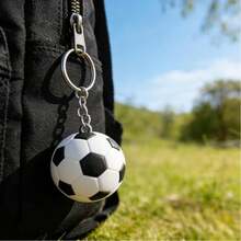 2/10pcs Soccer Ball Shaped Keychain, 3D Mini Soccer Ball Keychain Suitable For Boys, World Cup Sports Theme Keychain, Backpack Keychain - Multicolor - View 4