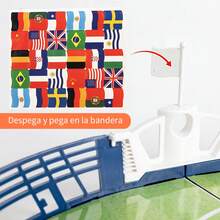Juegos de fútbol de mesa de eyección doble, juegos de mesa de inteligencia infantil, ejercicio de coordinación y respuesta mano - ojo, juguetes competitivos interactivos padre - hijo, juguetes de reunión familiar portátiles - Azul menta - Ver 5