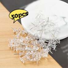 100 Pcs Basics Push Pins Tacks, Steel Point, Clear Plastic Head, For Cork Board, Bulletin Board, Maps, Photos, Posters, And Craft Projects - A - View 9