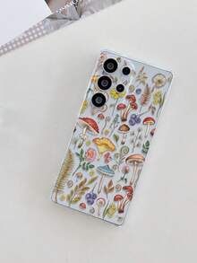 1 chiếc ốp lưng điện thoại TPU mềm trong suốt, thời trang, sáng tạo, họa tiết hoa lá nấm, vẽ tay, chống rơi vỡ, chống trầy xước, chống bám vân tay, bảo vệ ống kính camera, tương thích với Apple, Nothing, Pixel và các dòng điện thoại khác. - Nhiều màu - Xem 2