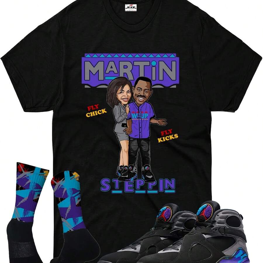 Camisetas personalizadas FDATT para Jordans 8 Aqua Bright concord aquatone - forma - Ver 1