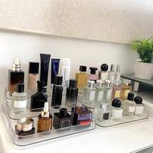 1ps Perfume Organizer -  Three-Tiered Shelf - Perfume Lotion Skincare Stand, Spice Vitamins Medicine Bottles Holder,Sturdy Clear Rack For Kitchen Bathroom Countertop Cabinet Storage - default - View 6