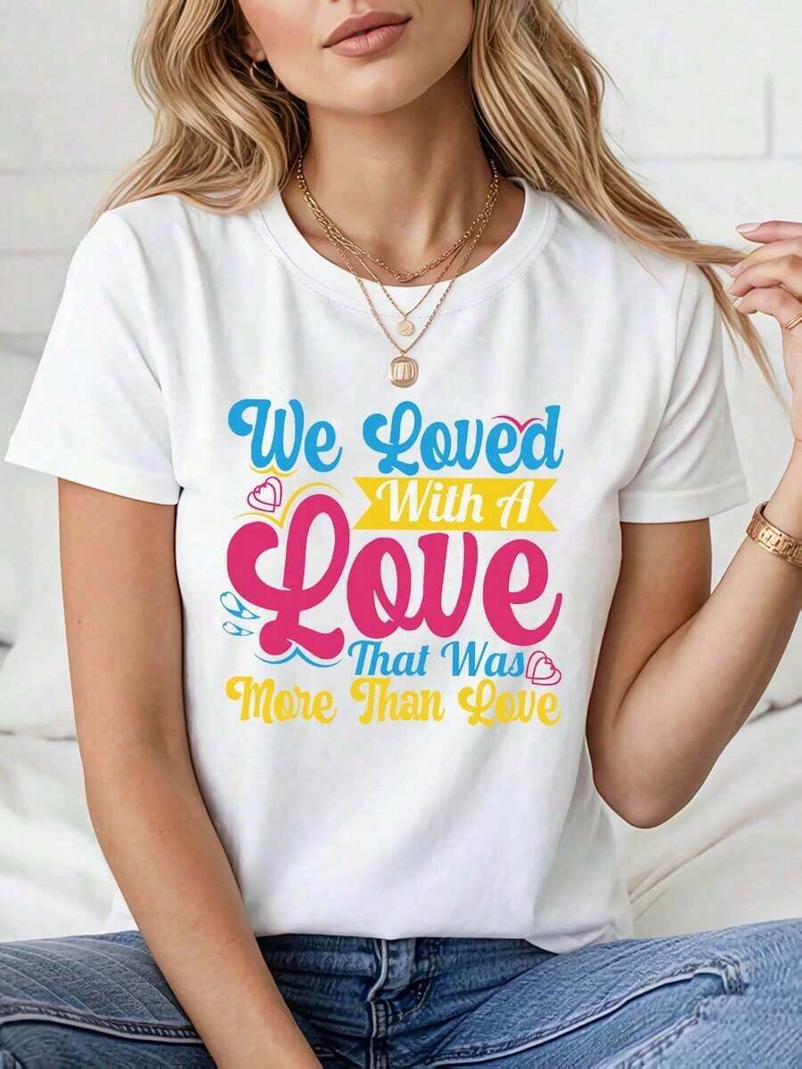 Playera PersonalizadaAlgodónSuaveParaMujerMásThanAmorRománticoGráficoImprimirMujeresPrimavera-VeranoCorto-MangaTripulación-CuelloInformalT-CamisaDiarioEstilismo,DiarioExcursiónVacacionesRegaloVeranoConjuntos de ropaParaEstilo Y2K para MujeresImpresoManga cortaCamisetaCalleModaTop-VintageCalleEstiloUnisexoSueltoAlgodónCortoMangaTripulaciónCuelloCamiseta - Blanco - Ver 1