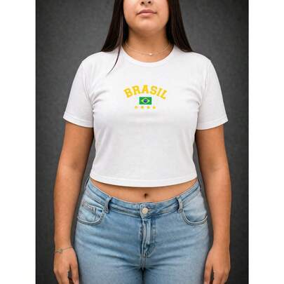 Cropped Verão Feminino Brasil Moda Blogueira Tendencia Tecido Leve Algodão