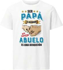 Regalo para Abuela. Playera "Ser papá es un honor, ser abuelo una bendicion". Playera Dia del padre. Dia de los Padres. Regalo. Abuelo. Regalo para Abuelo - Blanco - Ver 1