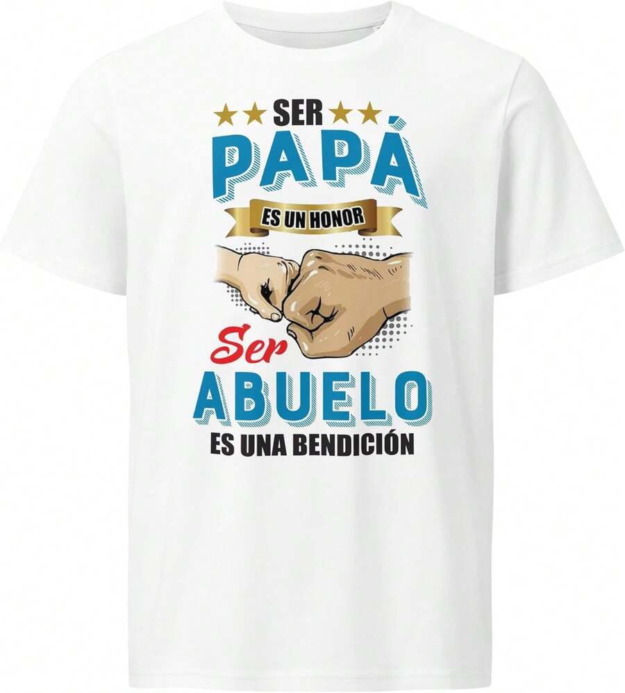 Regalo para Abuela. Playera "Ser papá es un honor, ser abuelo una bendicion". Playera Dia del padre. Dia de los Padres. Regalo. Abuelo. Regalo para Abuelo - Blanco - Ver 1