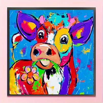 5D Diamond Painting Kit - Colorful Graffiti Calf, Full Round Diamond Painting, Home Decor Handcraft Gift