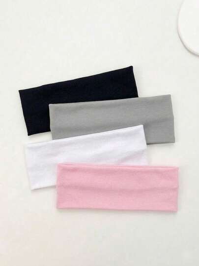 Juego de 4 piezas: Diademas de tela premium multicolor para mujeres - Ideal para uso diario, entrenamientos de fitness, looks de turbante y absorción del sudor. Una opción superior para accesorios para el cabello de primavera y verano, y el accesorio perfecto para los atuendos de vacaciones de las niñas. Con un diseño elegante de estilo pañuelo, estas diademas ofrecen un tocado suave y cómodo.