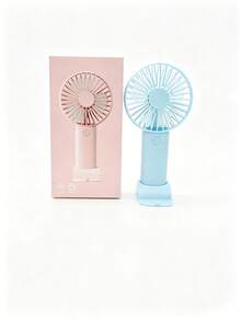 1件/套 手持式USB風扇，可攜式充電風扇，3段風速模式，300mAh電池，2W輸出功率，附底座可當手機/平板支架使用，適合戶外活動、海灘、辦公室、學校與居家，女孩與嬰兒適用涼感風扇 - 彩色 - 查看 15