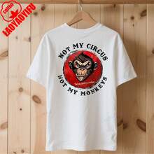 No es mi circo, no son mis monos, no es mi problema. Camiseta estampada de verano transpirable. Camisetas Nostalgia. Sudadera de nueva llegada. - Blanco - Ver 1