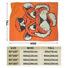 Auburn Merch Tigers Throw Blanket Warm Blankets Breathable Air Conditioner Blanket For Car Classic Outdoor Blankets For Picnic For All Season - màu đen - Xem 8