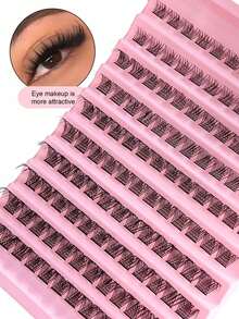120pcs/Set Soft Natural Mink Fur False Eyelashes, DIY Eyelash Extension Clusters, Individual Fake Lashes - C - View 6