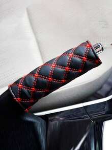 2 piezas Juego de funda para palanca de freno de mano y palanca de cambios con línea roja (Nota: Tamaño), Funda para palanca de cambios y freno de mano, Funda para perilla de transmisión automática/manual, Universal para la mayoría de los vehículos - A - Ver 8