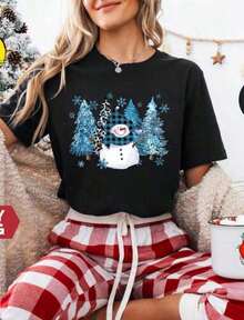 Retro Distressed Vampire Graphic Crew Neck Short Sleeve T-Shirt, Basic Solid Casual Summer Top For Women - 黑色 9 - 查看 1