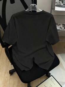 Camiseta casual de cuello redondo de manga corta con bordado "Soñando", top rosa para mujer camisetas para mujer - Estilo - Ver 2