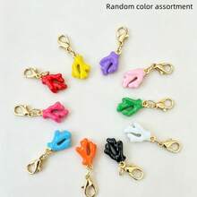 5/10/20 piezas Accesorios de joyería de moda y festivos con decoración de chiles rojos en forma de aretes, llaveros, cadenas de cintura, tobillos - Colgante de flor de ocho pétalos - Ver 10
