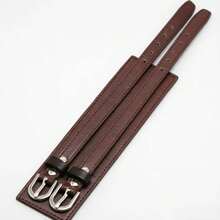 1 buah Gelang Kulit Lebar Multilayer Cokelat Tua Gaya Motor Vintage, Cocok Sebagai Hadiah Untuk Teman - Coklat - View 7