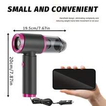 Super Suction Car Vacuum Cleaner - High-Power Wet & Dry Cleaning - Portable Mini Handheld Pet Hair Remover - Multi-Functional And Waterproof - 黑橙色 - 查看 4