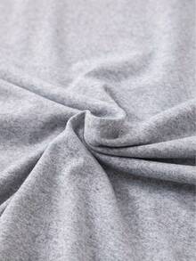 Talla Grande - Camiseta Casual de Manga Corta para Mujer - Estampado de Huella de Pata "Treat Dealer", Cuello Redondo, Poliéster Ligero, Perfecta para Primavera y Verano, Ropa para Todas las Temporadas|Camiseta con Diseño Divertido|Tela Elástica - Gris Claro - Ver 3