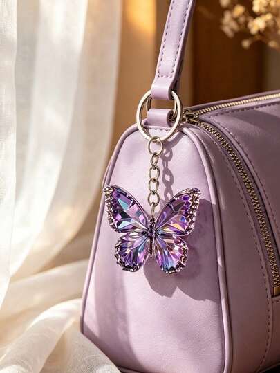 1 pieza Elegante llavero en forma de mariposa plana 2D de acrílico, llavero ligero en forma de mariposa, adorno divertido, accesorio para mochila, colgante de moda, decoración del hogar, para decoraciones y encantos de automóvil, encantos para auriculares, encantos para bolsos, regalo de accesorios, regalo perfecto para familiares y amigos, regalos del Día de San Valentín, regalos de cumpleaños, regalos de fiesta, regalos de aniversario, regalos de boda, regalo del Día de la Madre