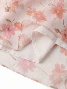 Falda larga de gasa con estampado floral amarillo, de línea A y fluida, elegante y versátil para vacaciones y trabajo.Falda maxi floral, falda maxi fluida para mujer, falda floral de primavera, falda maxi amarilla fluida, falda larga de mujer, falda floral amarilla - Rosa - Ver 8
