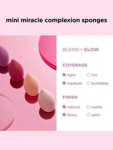 4 buah Spons Mini Miracle Skin Real Techniques, Spons Makeup Kecil, Cocok untuk Alas Bedak dan Concealer, Ukuran Mini untuk Mata dan Detail, Portabel untuk Perjalanan, Makeup Alami, Bebas Lateks - Berwarna merah muda - View 7