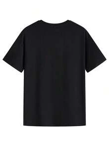 New Men's Short Sleeve Crew Neck T-Shirt, Summer 2026, Printed, Casual, Sporty, Men's Summer Clothing Top. - 黑色 - 查看 2
