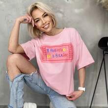 Camiseta de verano estilo retro americano, 100% algodón, estampado de letras, manga corta, corte holgado, versátil, moderna y elegante. - Camisa negra de manga corta - Ver 7