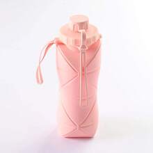 600ml Folding Sports Women Men Portable Silicone Cup Reusable Drinking Outdoor Fitness Gym Travel Camping Hiking Trekking Office School Supplies - 粉色 - 查看 2