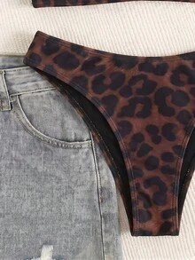 New Arrival Spring/Summer European And American Casual Sexy Leopard Print Beach Resort Party Women Bikini Set - Multicolor - View 6