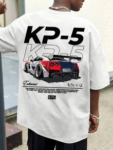 Camiseta de manga corta casual estampada para hombre KP5 Racing Passion Speed Dream - Nueva camiseta cómoda de cuello redondo para primavera/verano - Estilo cómodo y lavable a máquina - Blanco - Ver 8
