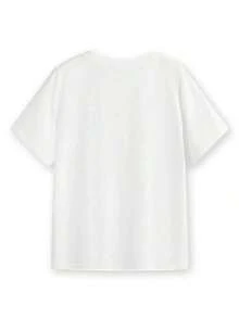 Crew Neck T-Shirt With A Matisse-Themed Abstract Art Print, Featuring A Creative Design, Short Sleeves, A Casual Style, And A Standard Fit, Suitable For Spring And Autumn. Hand Washing Is Recommended. Ideal For Business Casual Meetings And Everyday Wear. T-Shirt, Sweatshirt, Casual Wear, Y2K Style, Y2K Style Sportswear, Crew Neck, 100% Cotton, Soft Fabric, Short Sleeves. - 白色 - 查看 2