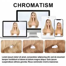 Tóc giả ombre màu vàng bạch kim, ren phía trước 13*4*1, tóc giả dài thẳng, chịu nhiệt, làm từ chất liệu tổng hợp, thích hợp cho nữ, cosplay và sử dụng hàng ngày. - Tóc vàng ombre - Xem 9