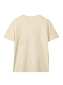 1 Piece/Set Of Short Sleeve T-Shirt With Round Neck, Simple Letter Graphic Design, Casual Style, New Summer Collection, Modern And Versatile Blouses For Women. - Apricot - View 4