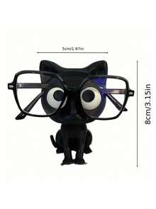 3D Printed Black Cat Glasses Holder, Cute Kitten Eyewear Stand Desktop Storage, Compact Storage Display Decor, Home Office Bookshelf Desk, Gift For Cat Lovers - Multicolor - View 2