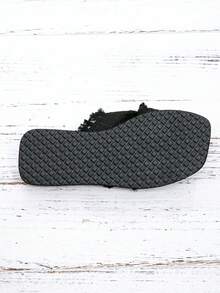 Women's Open Toe Slippers, Sliders, Summer, Home Slipper, Flat, Spring, Autumn, Beach - Black - View 6