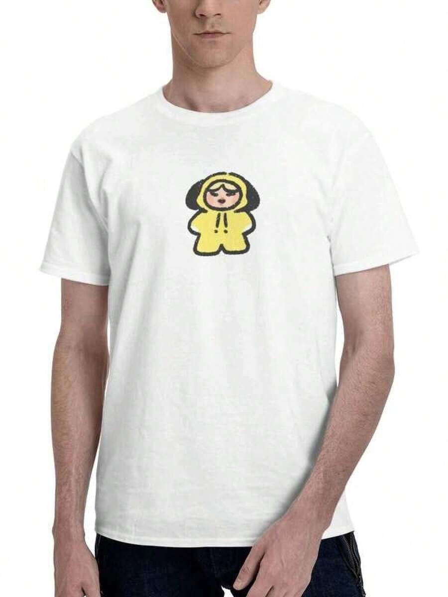 Camiseta Unisex Universe Friends B T21 Chimmy Chibi con Gráficos de Dibujos Animados Humanoides, Estampado Lindo de Bangtan Sonyeondan Fandom, Camiseta Casual de Manga Corta - Blanco - Ver 1