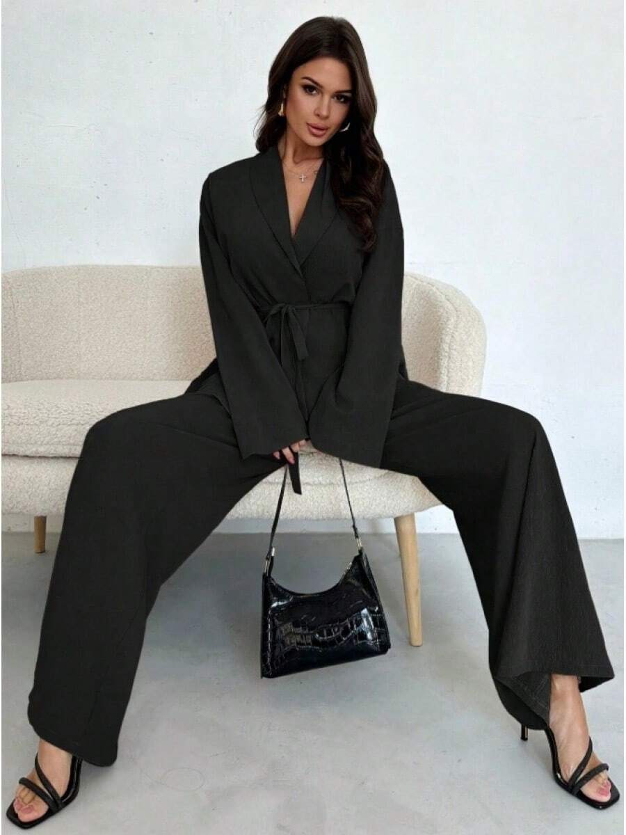 Women Two-Piece Outfits - Black - View 1