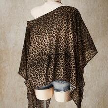 ICON Plus Size Retro Sexy Casual Beach Vacation Millennial Style Y2K Fashion Individual Modern Urban Avant-Garde Bold Music Festival Bohemian Style Leopard Print Asymmetrical Hem Loose Top, Going Out Tops - Multicolor - Ver 3