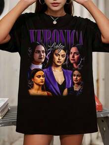 Limitierte Veronica Lodge Vintage T-Shirt, TV-Show Geschenk für Frauen und Männer, unisex Retro Fan Tee - Schwarz - Übersicht 1